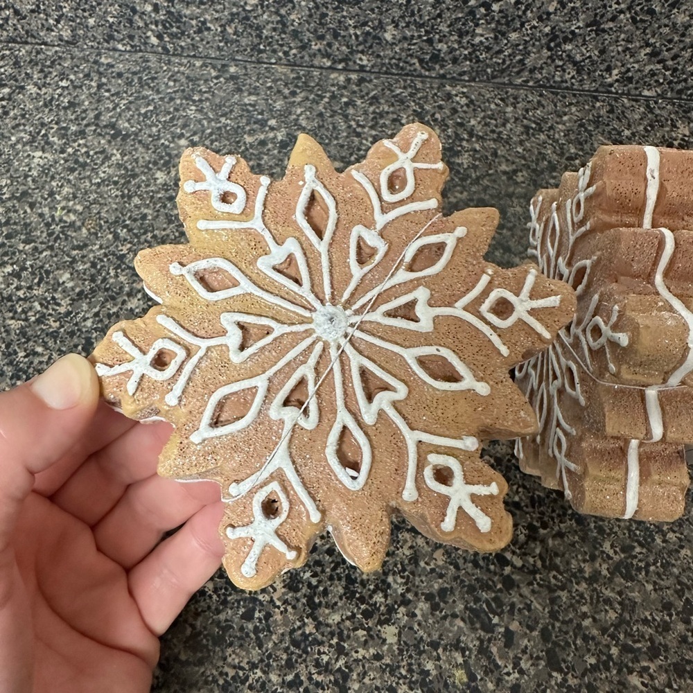 Gingerbread Cookie Snowflake Decor Set - Picture 5 of 5